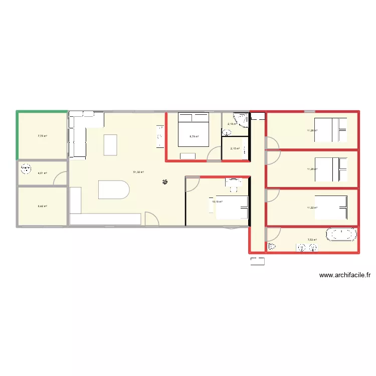 StCyprien2. Plan de 12 pièces et 134 m²