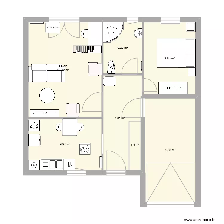 maison slg. Plan de 7  et 67 m²