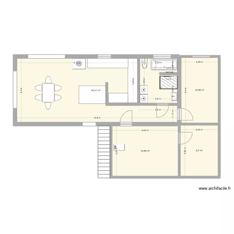 sousol3. Plan de 4  et 80 m²