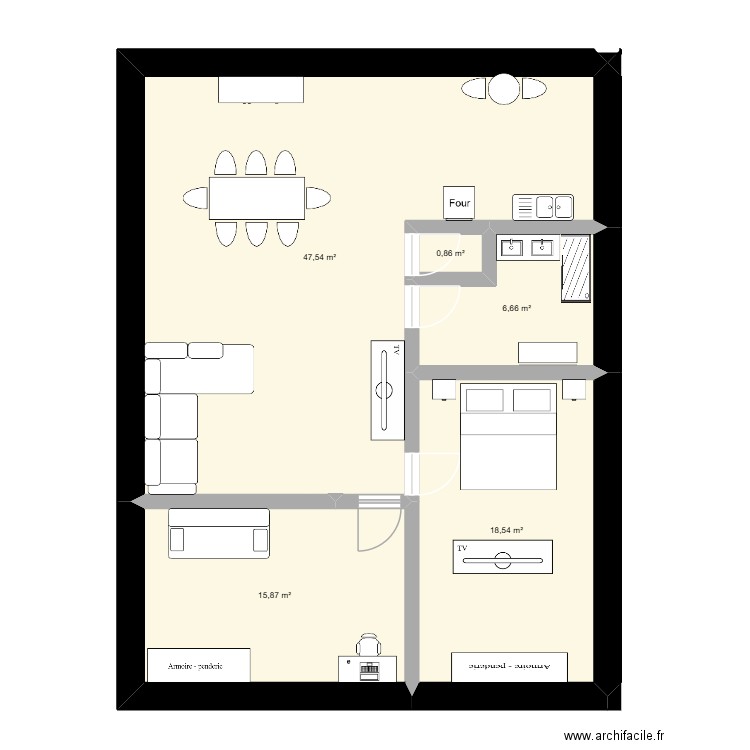 MAMAN-2. Plan de 5 pièces et 89 m2