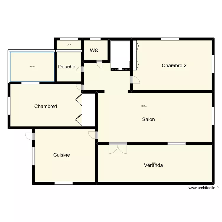 Vu En Plan Houin 3 Logemrnt major. Plan de 