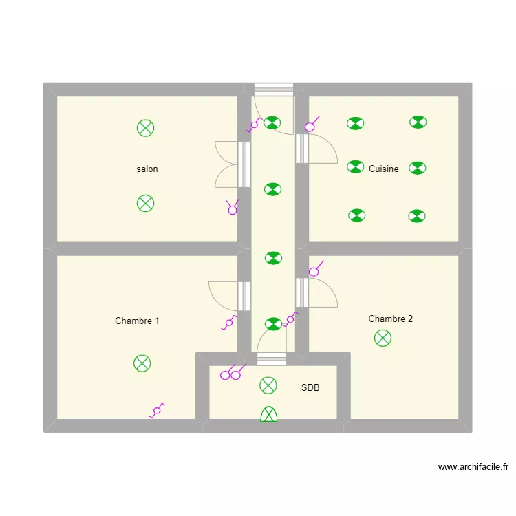appartement f2. Plan de 