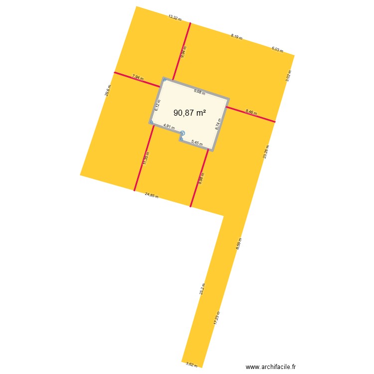 LA VILLE DU BOIS. Plan de 1 pièce et 91 m2
