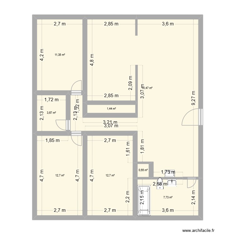 Plan Appartement v2. Plan de 0 pièce et 0 m2