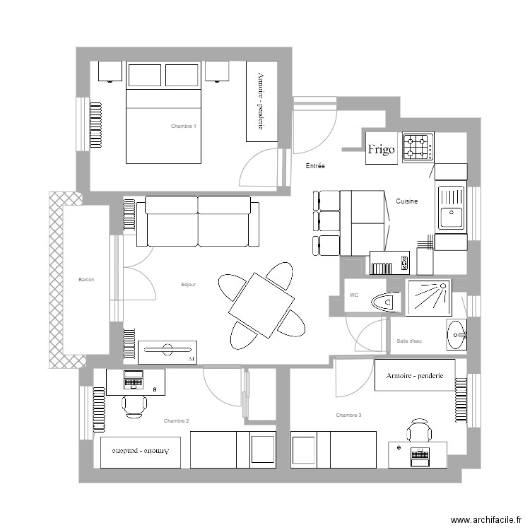 smati. Plan de 12 pièces et 46 m2