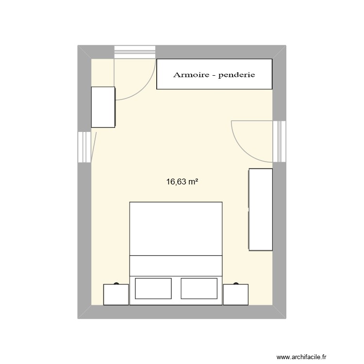 Chambre parents. Plan de 0 pièce et 0 m2