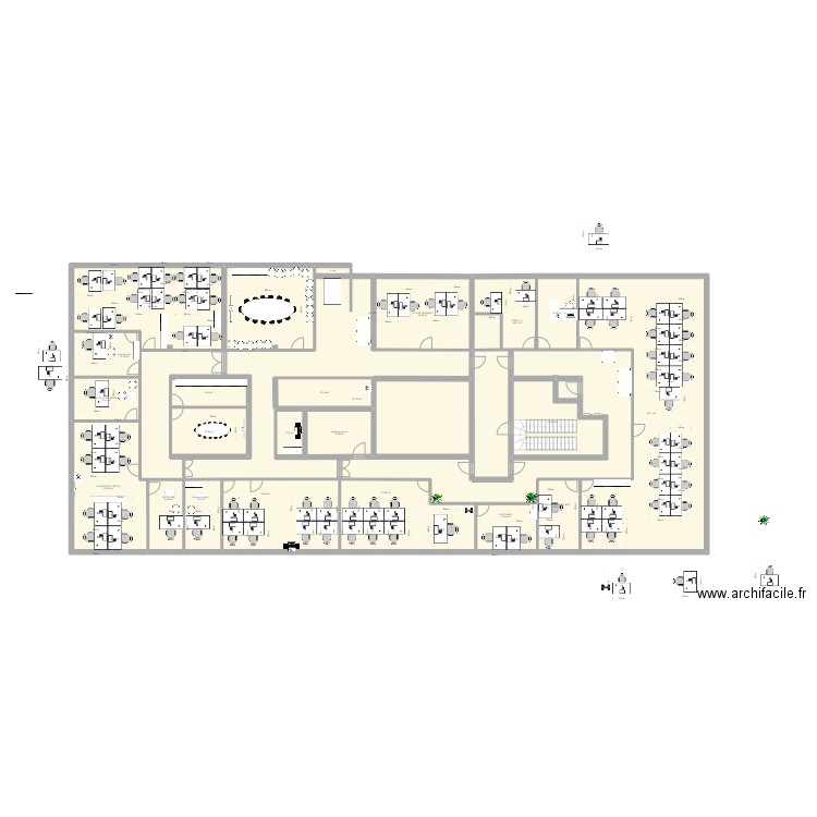 IMPLANTATION NANTERRE  janvier 2024. Plan de 23 pièces et 810 m2