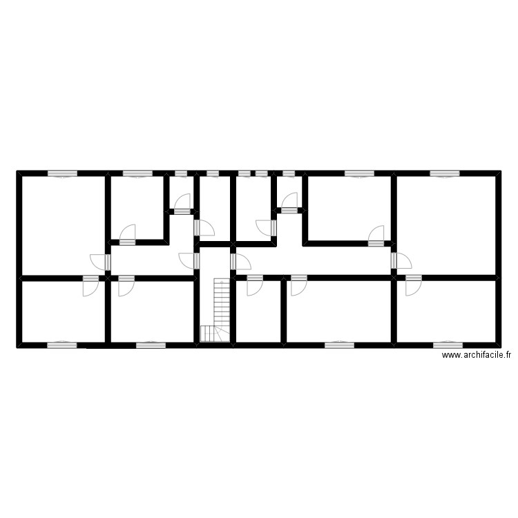 E6 R+1. Plan de 14 pièces et 191 m2