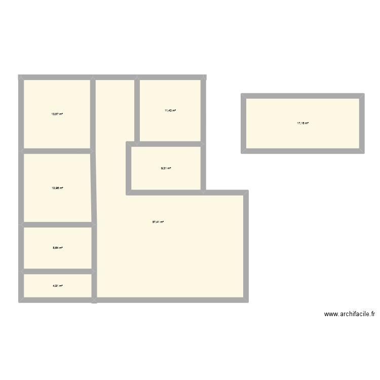 sous bassement nkok. Plan de 8 pièces et 137 m2
