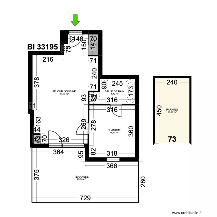 BI 33195. Plan de 7 et 79 m² BI 33195. Plan de 7 et 79 m²