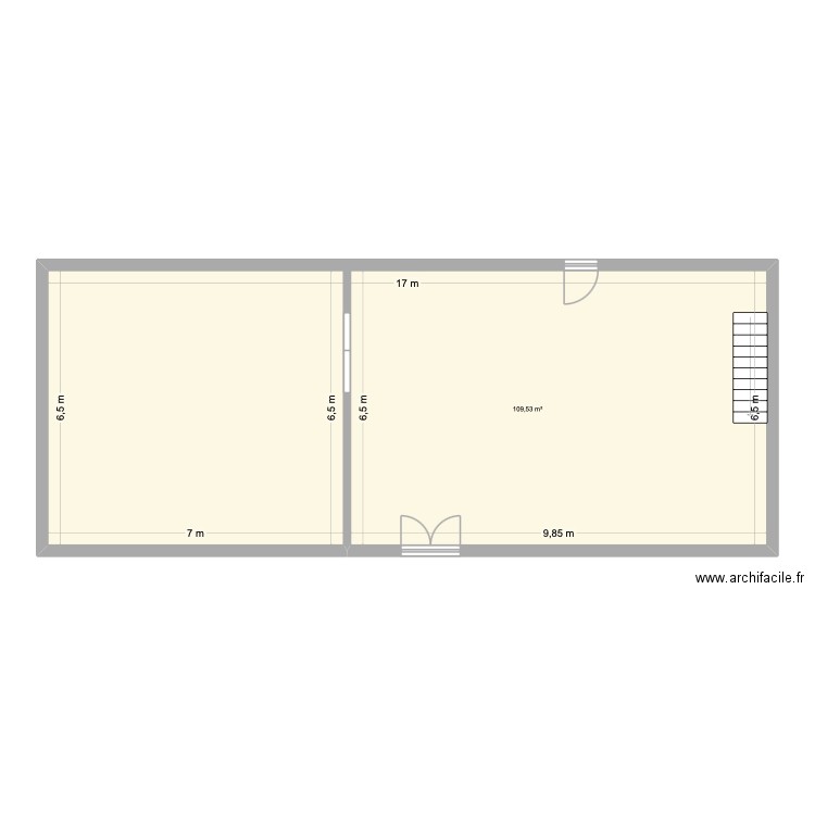 ATELIER. Plan de 1 pièce et 110 m2