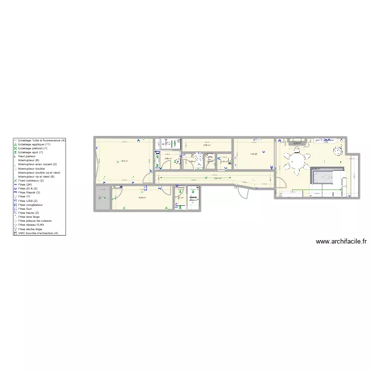 Plan de sol Ostende &eacute;lec 03-26. Plan de 15  et 86 m²