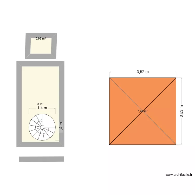 ESSAI 2. Plan de 3 et 16 m² ESSAI 2. Plan de 3 et 16 m²