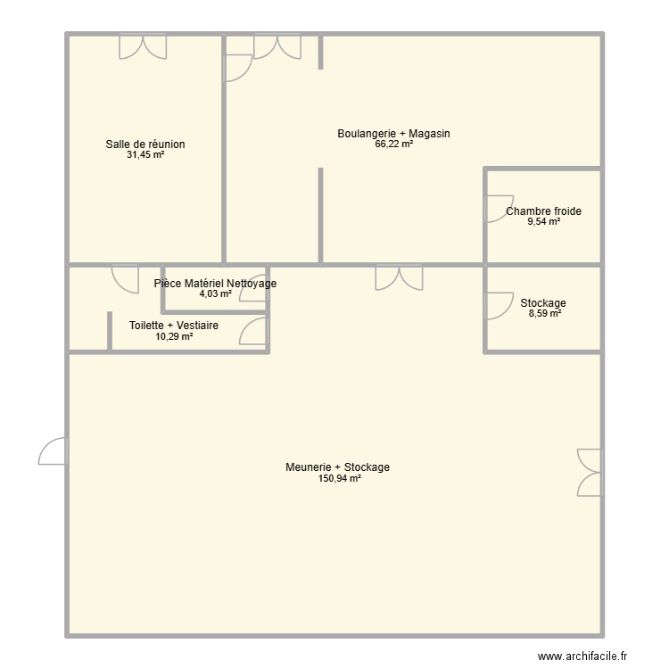 Fermes du champs de noces. Plan de 7 pièces et 281 m2
