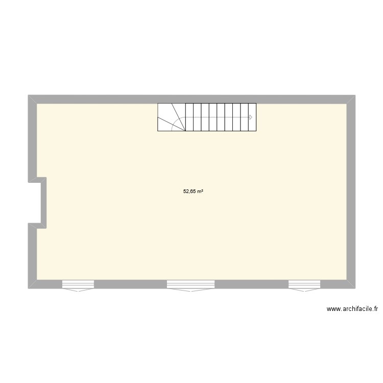 Maison Etage. Plan de 1 pièce et 53 m2