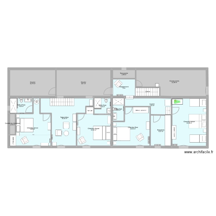 Maison Moelan 2025. Plan de 30 pièces et 376 m2