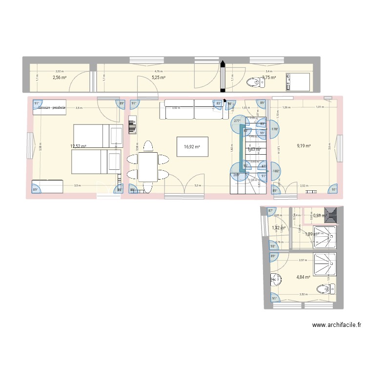 Le Coulet projet CM. Plan de 11 pièces et 60 m2