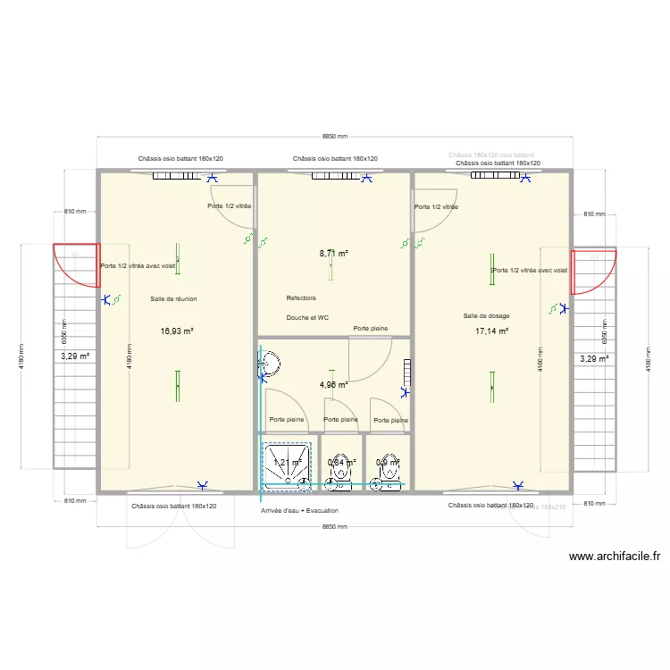 Central a b&eacute;ton . Plan de 