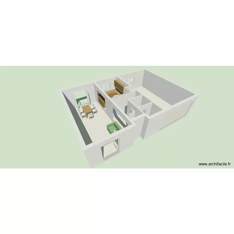 VSD avec extension2. Plan de 6 Pièces et 74 m² VSD avec extension2. Plan de 6 Pièces et 74 m²