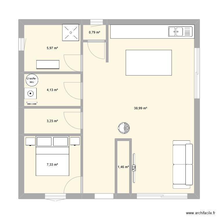 gigilamagie. Plan de 7 pièces et 62 m2