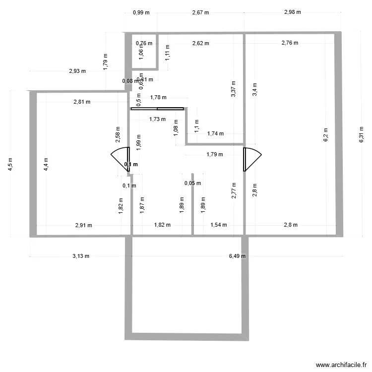 maison ossature bois / Pleyber-Christ / Etage. Plan de 5  et 51 m²