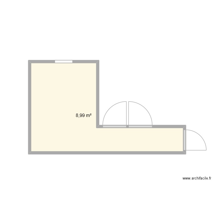 cuisine. Plan de 1 pièce et 9 m2