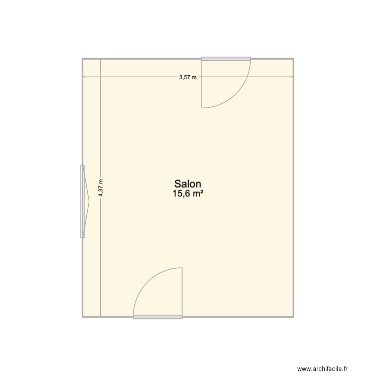 SALON COQ ST MARCEAU. Plan de 1 pièce et 16 m2