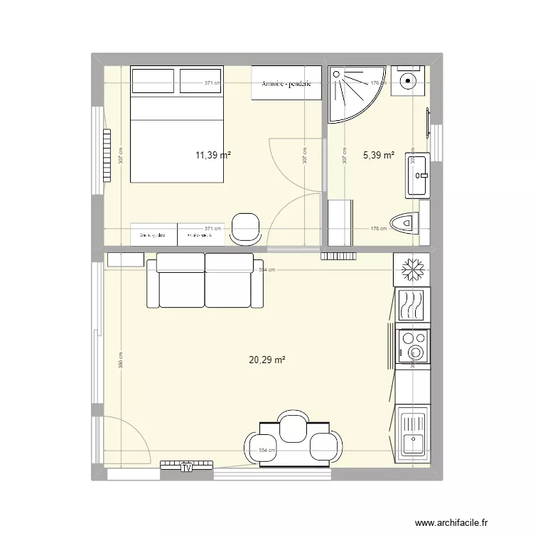 PLan globale PM meubl&eacute;. Plan de 