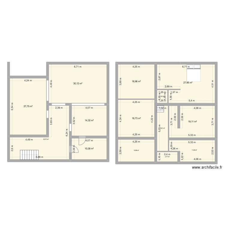 Maison 1. Plan de 14 pièces et 226 m2