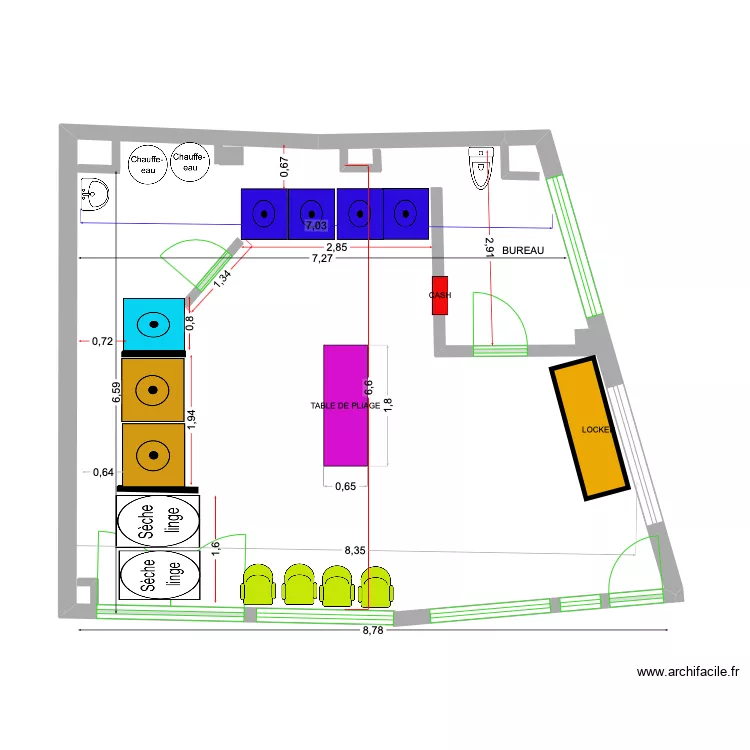 LAVERIE TOLSTOI. Plan de 