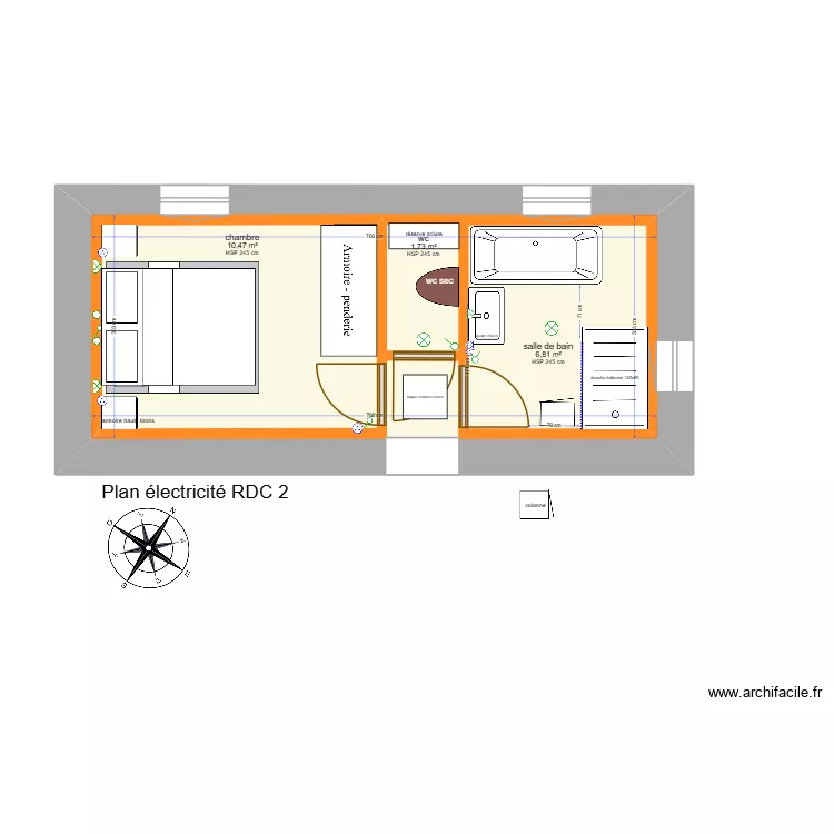plan maison, RDC 2 elec. Plan de 
