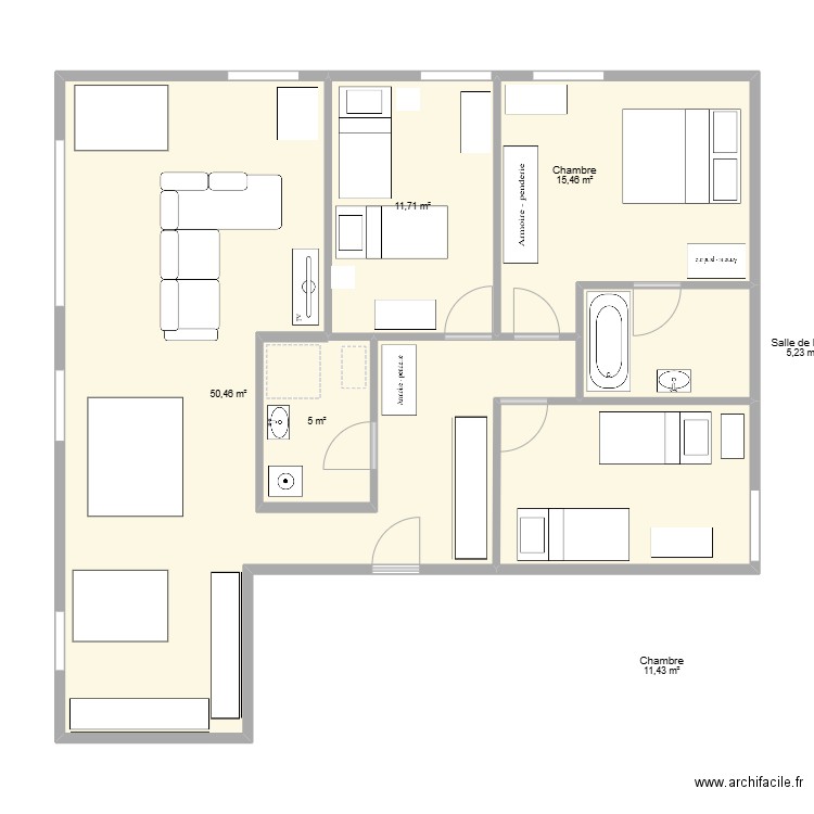 appart lesso 19 4.5 p. Plan de 6 pièces et 99 m2