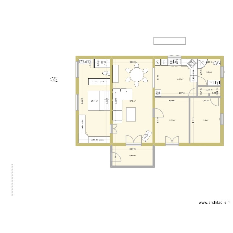 1532 Av George Clémenceau, 33110 Le Bouscat. Plan de 7 pièces et 99 m2