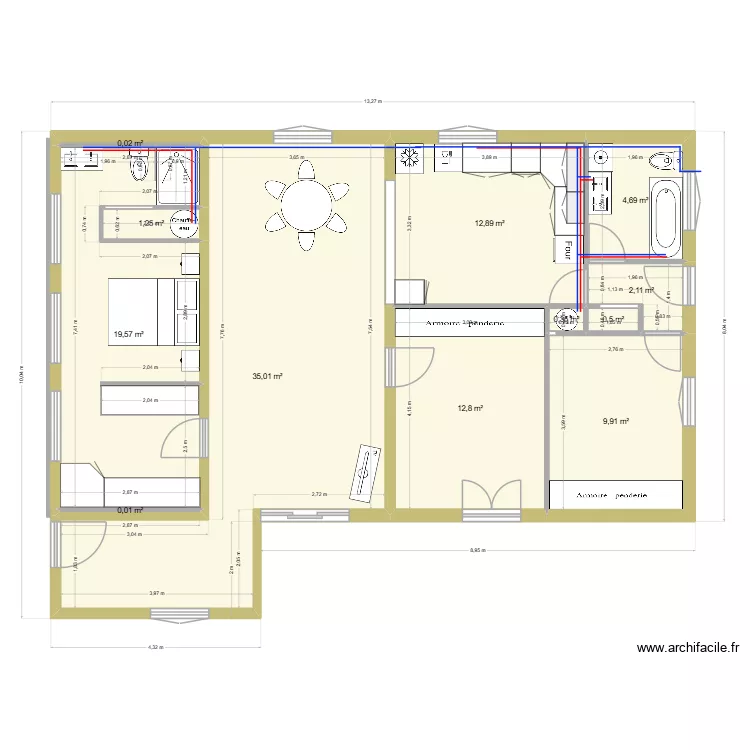 1532 Av George Cl&eacute;menceau, 33110 Le Bouscat. Plan de 12  et 99 m²