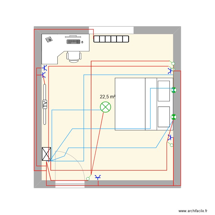 rémédiation 1. Plan de 1 pièce et 23 m2