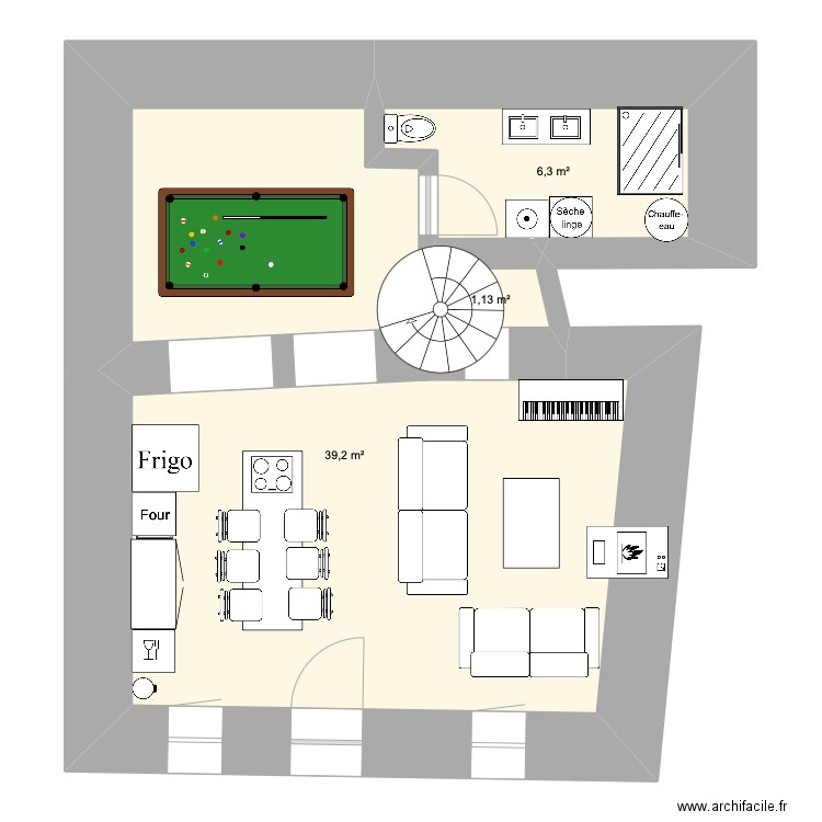 RDC. Plan de 0 pièce et 0 m2