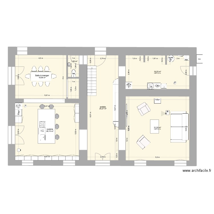 Laymont. Plan de 18 pièces et 227 m2