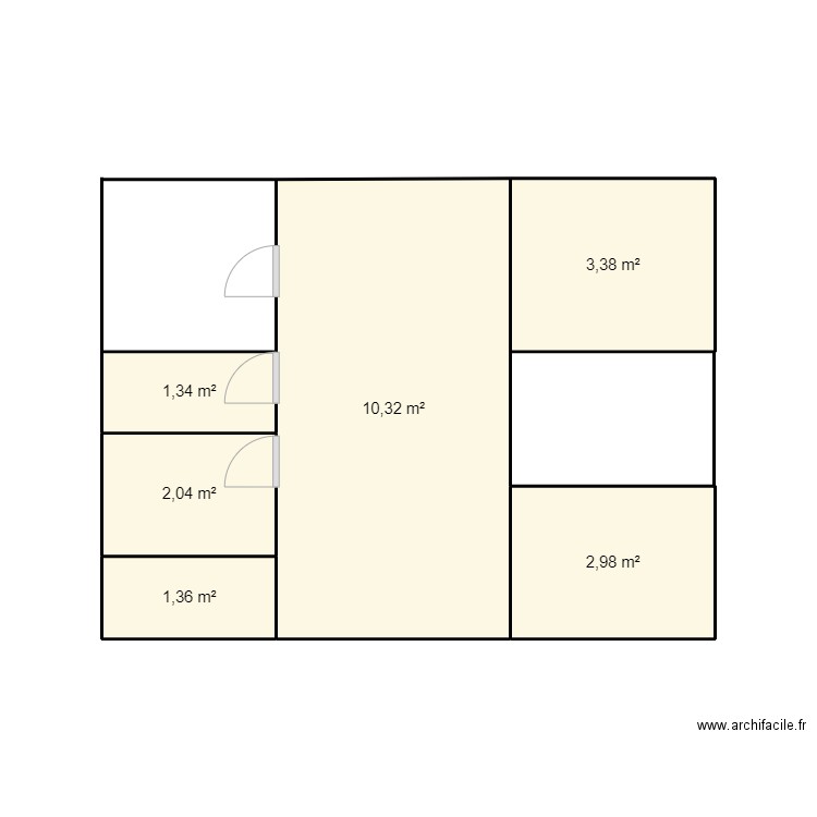 essaye. Plan de 6 pièces et 21 m2