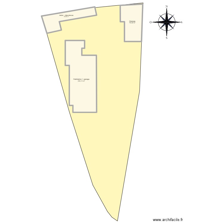 Cadastre. Plan de 3 pièces et 349 m2