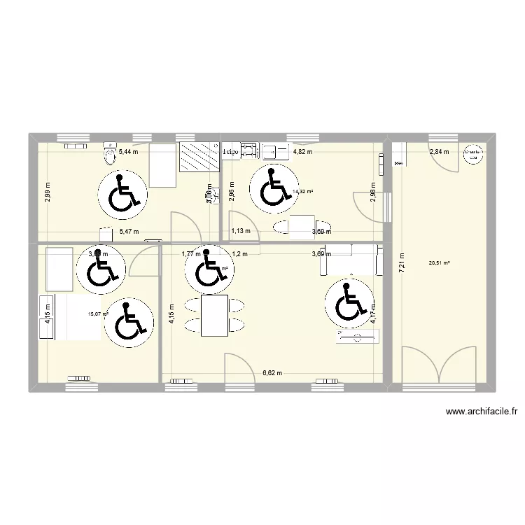 maison Aur&eacute;line et Estelle. Plan de 4  et 94 m²