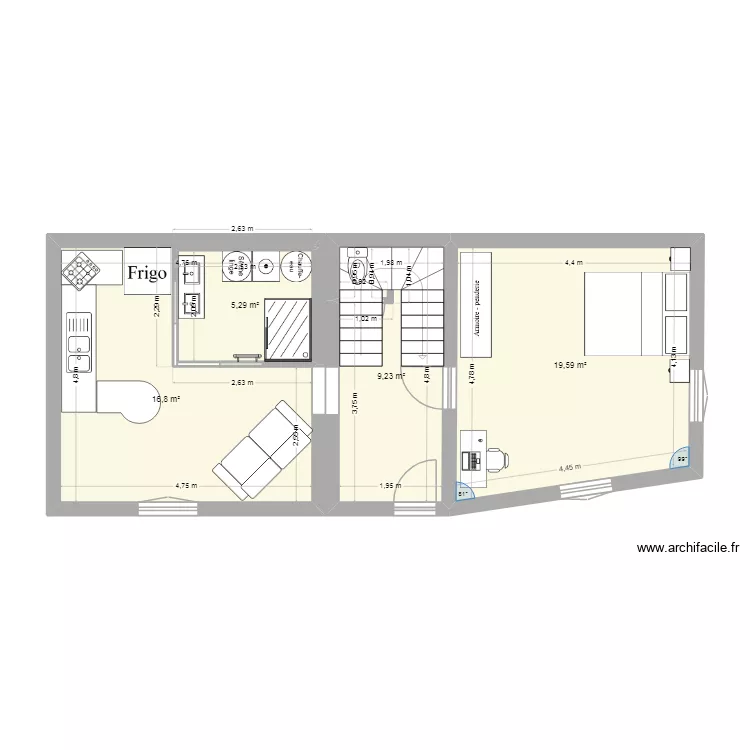 logement perso. Plan de 4 pièces et 51 m² logement perso. Plan de 4 pièces et 51 m²
