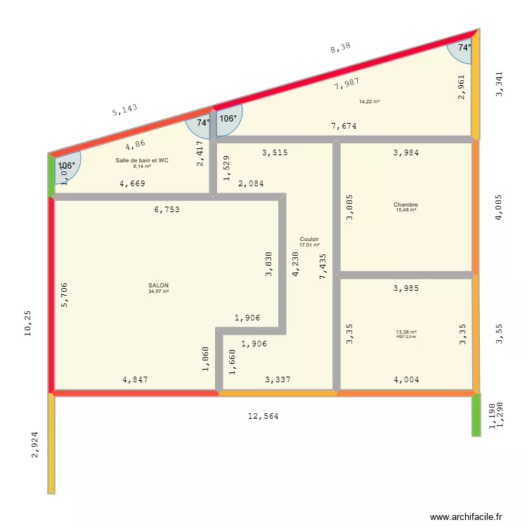 t-----. Plan de 6  et 103 m²
