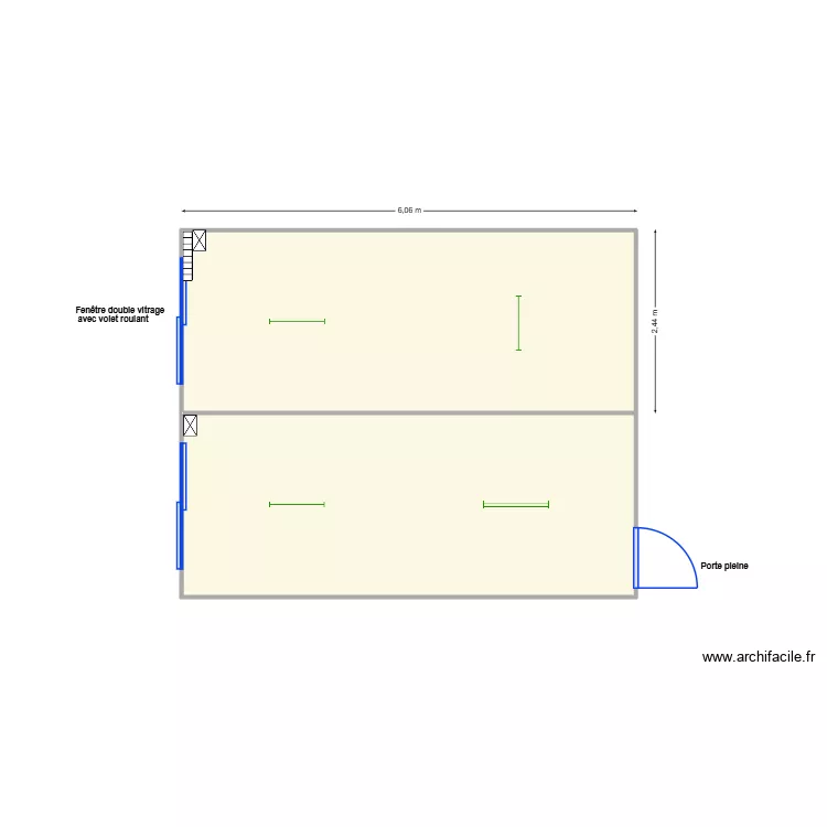 V490-491 Salle double. Plan de 