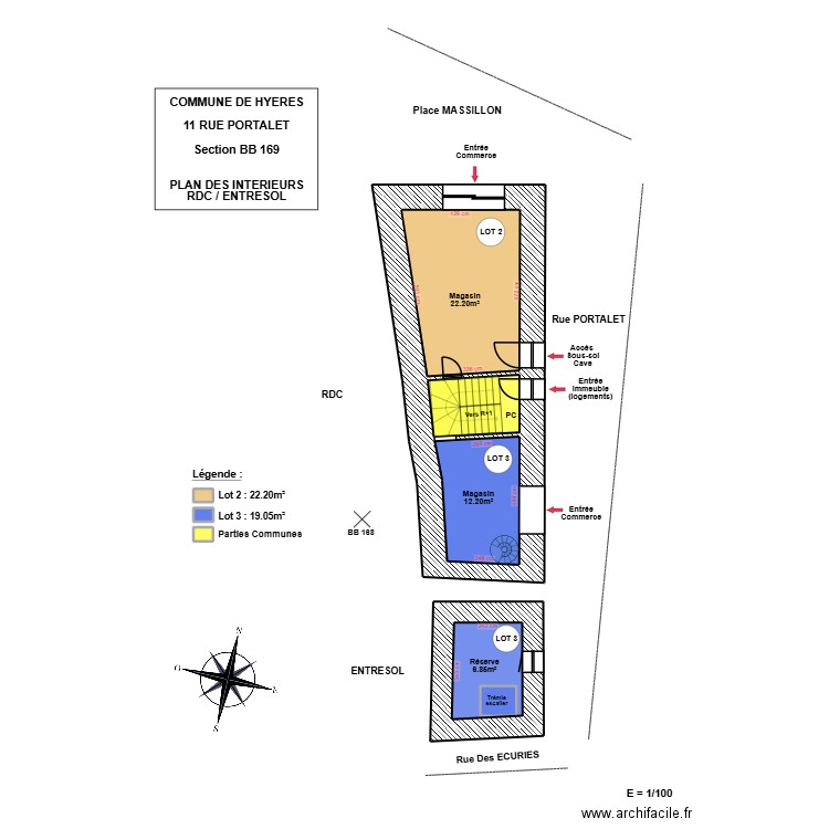 ROUMENGAS HYERES RDC. Plan de 8 pièces et 51 m2