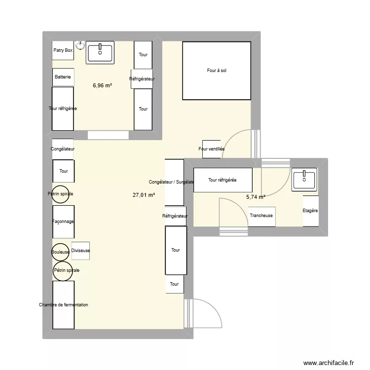 Hecquet Lauriane. Plan de 3 pièces et 40 m²