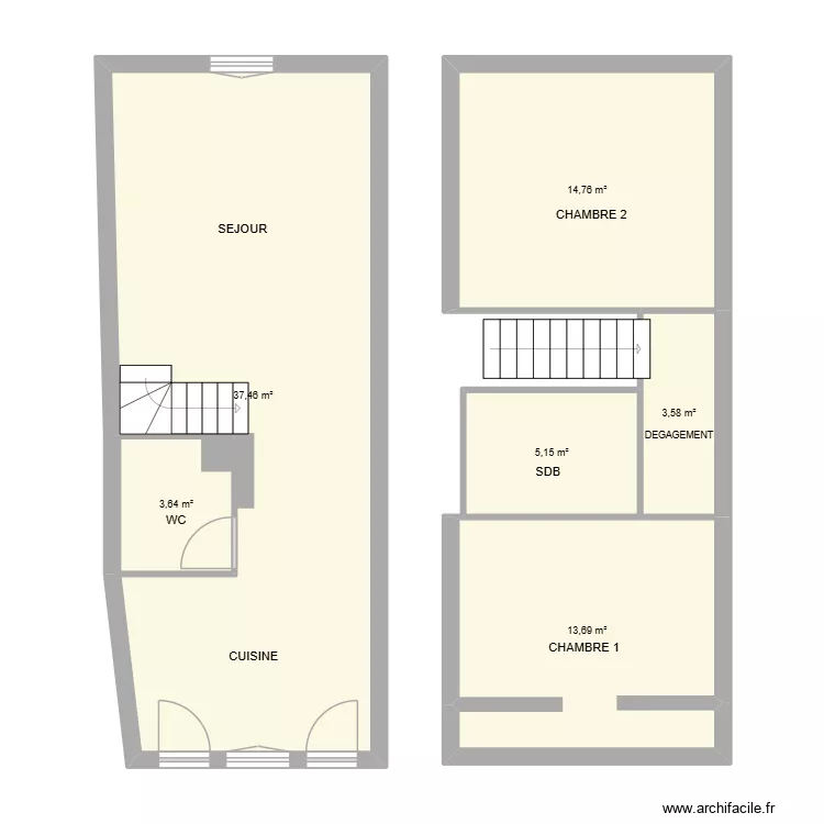 FOURET. Plan de 6 et 78 m² FOURET. Plan de 6 et 78 m²