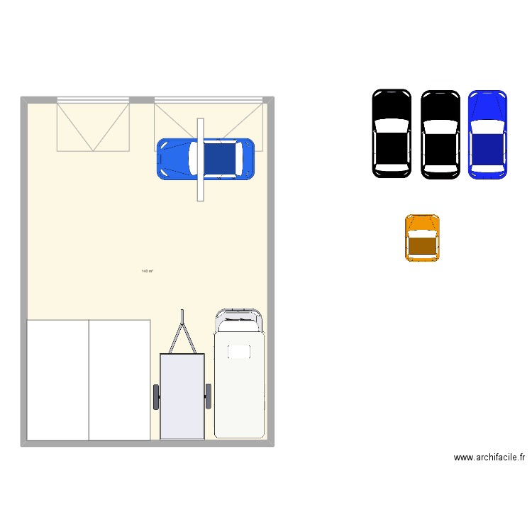 moi. Plan de 1 pièce et 140 m2