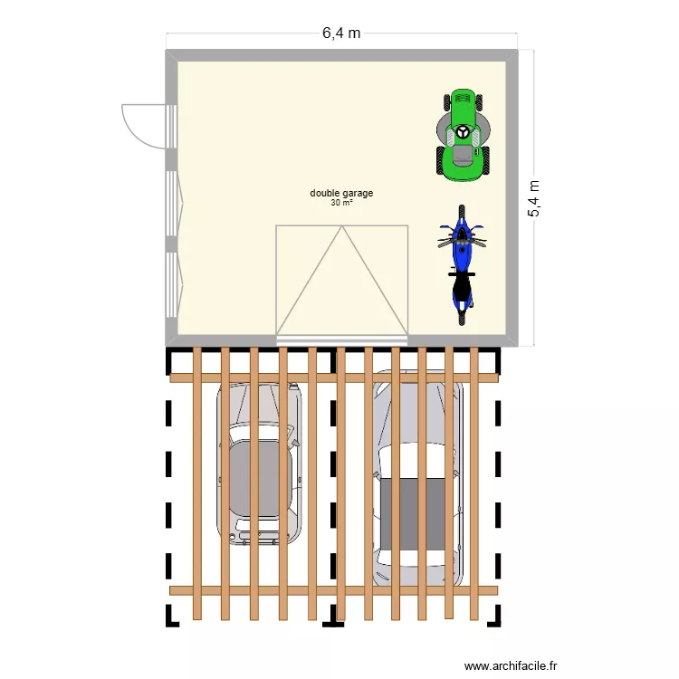 Plan garage. Plan de 1  et 30 m²