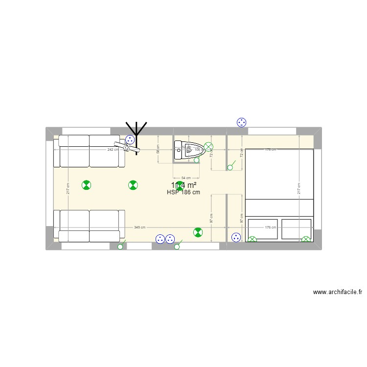 caravane. Plan de 0 pièce et 0 m2
