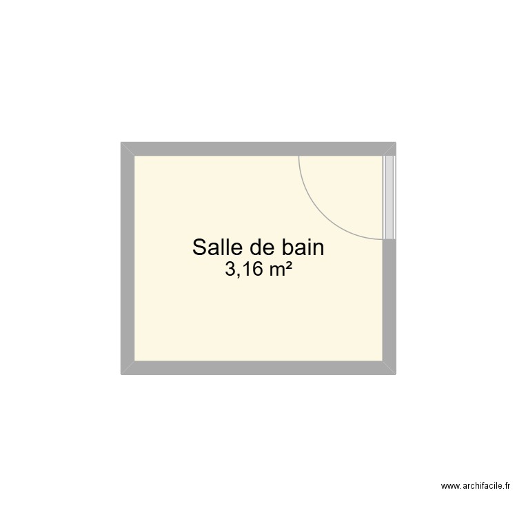 Salle de bains Iris. Plan de 1 pièce et 3 m2